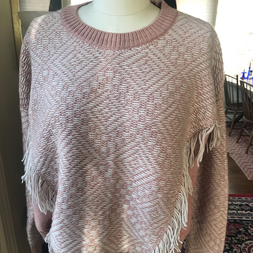 Madewell diamond reverse fringe sweater